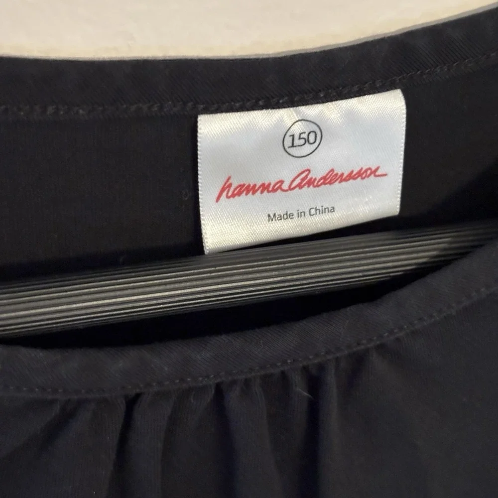 Hanna Andersson Girls Black Rainbow Dress Long Sleeves Size 150 US‎ 12
